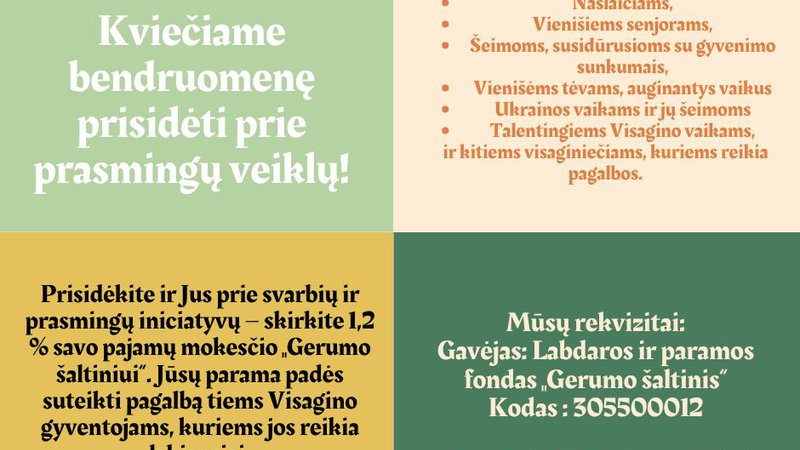 Kviečiame bendruomenę  prisidėti prie prasmingų veiklų ! - Reklama