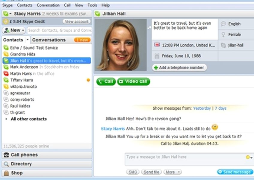 Вышла вторая бета-версия программы Skype 4.0