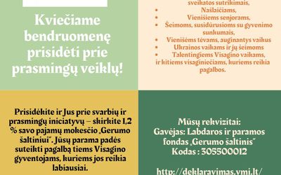 Kviečiame bendruomenę  prisidėti prie prasmingų veiklų ! - Reklama