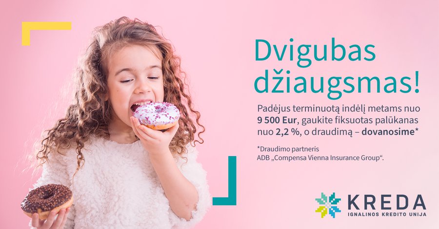 Akcija: ne tik 2,2 proc. metinės terminuotų indėlių palūkanos, bet ir nelaimingų atsitikimų draudimas dovanų - Visagine