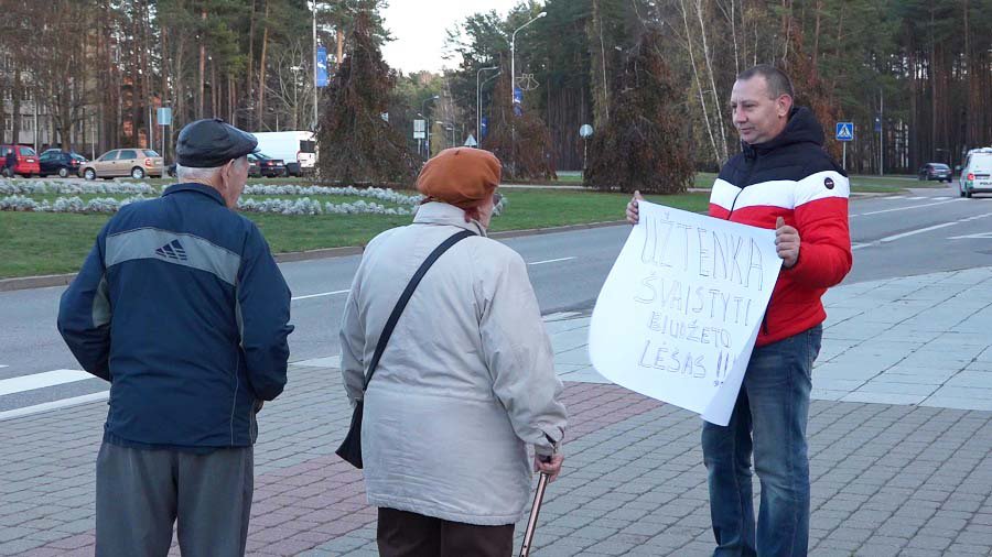 Пикет в Висагинасе состоялся (видео) - В Висагинасе