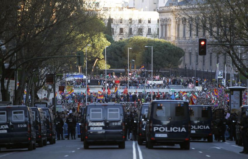 В Мадриде более 85 человек пострадали в результате беспорядков после марша протеста
