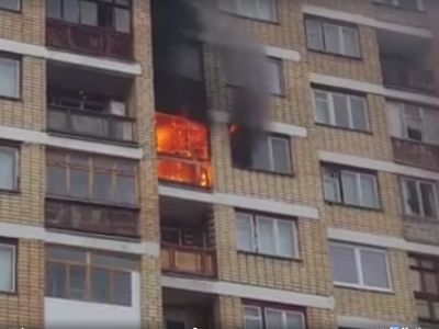 Сильный пожар в доме по Парко 6 - В Висагинасе