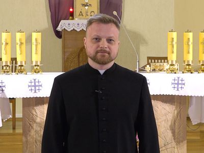 Ксендз Раймундас Юролайтис поздравляет всех католиков со светлой Пасхой (видео) - В Висагинасе