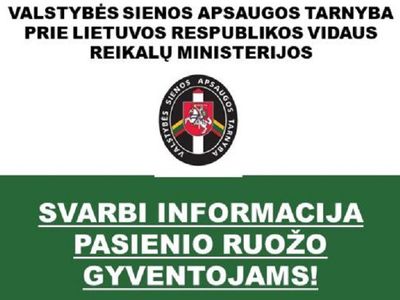 Svarbi informacija pasienio ruožo gyventojams - Įvykiai ir kriminalas