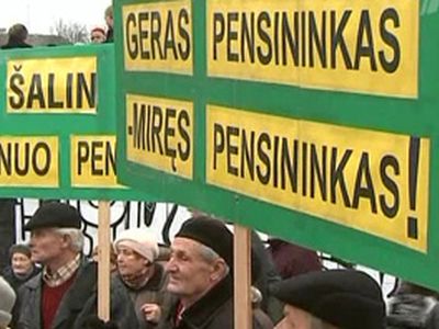 В Вильнюсе митингуют пенсионеры  - Литва и страны Балтии