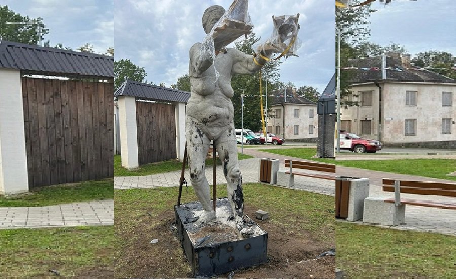 В Зарасае злоумышленники подожгли новую скульптуру "Свидетельница" - Происшествия и криминал