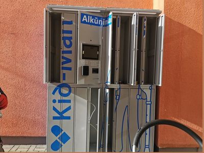 У входа в больницу установлены автоматы для покупки костылей - В Висагинасе