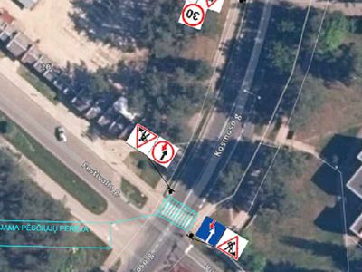 На пешеходном переходе на ул. Космосо будет временно ограничено движение - В Висагинасе