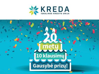 Ignalinos kredito unijos jubiliejaus proga – žaidimas ir gausybė dovanų klientams - Reklama