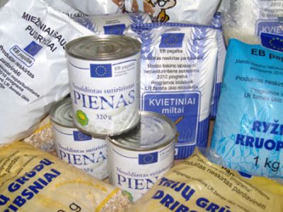 Maisto išdavimas iš intervencinių atsargų labiausiai nepasiturintiems Visagino savivaldybės gyventojams  - Visagine