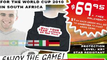 Гостям ЧМ-2010 по футболу предлагают приобретать разноцветные бронежелеты