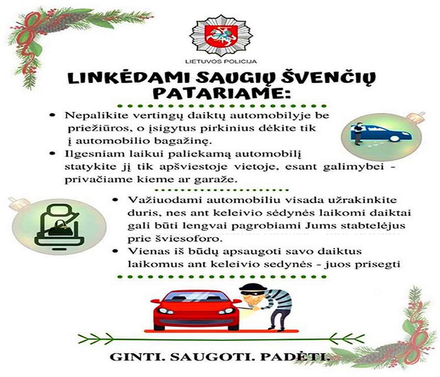 Linkėdami saugių švenčių patariame! - Įvykiai ir kriminalas