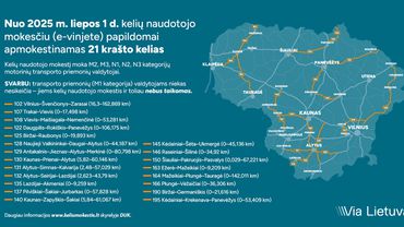 Автомобильная дорога № 102 «Вильнюс – Швенчёнис – Зарасай» стала платной для некоторых видов транспортных средств