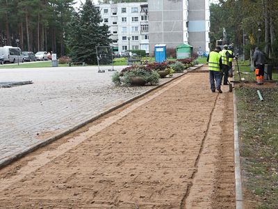 Какие работы ведутся в районе площади  Сантарвес? (видео) - В Висагинасе