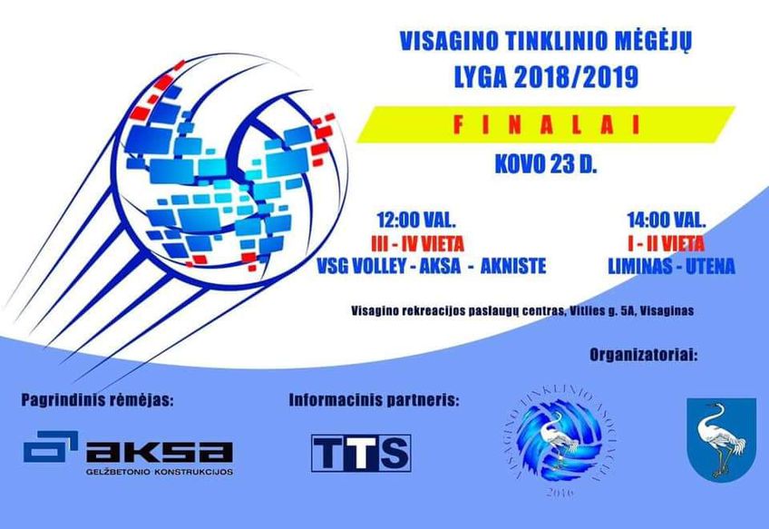 В эту субботу пройдут финальные игры любительской волейбольной лиги Висагинаса