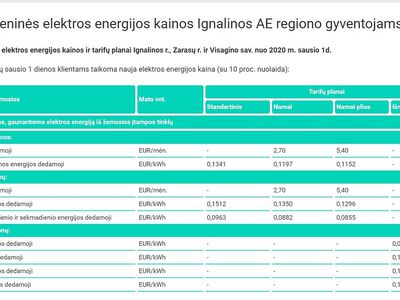 Ведутся переговоры о льготном тарифе на электроэнергию в течение всего года - В Висагинасе