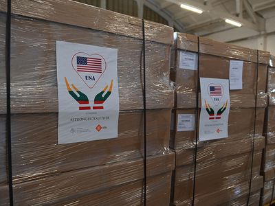 В США проводили посылку из Литвы с защитными средствами для борьбы с коронавирусом - В Мире