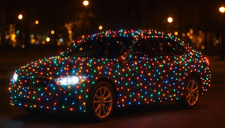 Полиция предупреждает: автомобили с гирляндами нарушают правила и могут быть оштрафованы