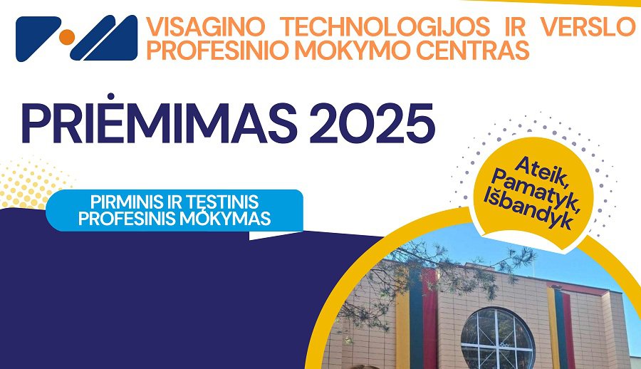 Kviečiame susipažinti su 2025 metų priėmimu, kviečiame į atvirų durų dienas balandžio 10-11 dienomis