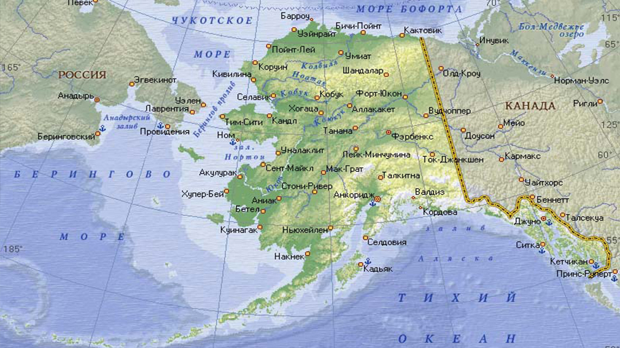 Карта россии до продажи аляски сша